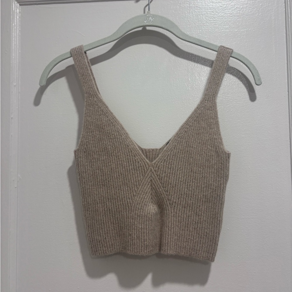 Beige J.Crew Cashmere Crop Top